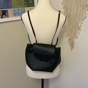 Black vegan leather backpack/purse